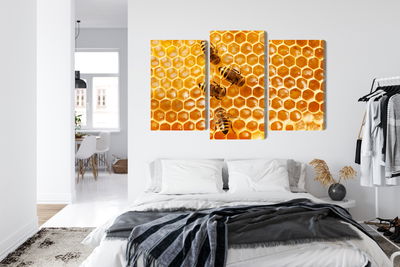 Ljuddämpande tavla - Bees on the honeycomb