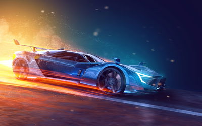 Ljuddämpande tavla - 3d futuristic sports car