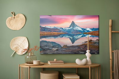 Ljuddämpande tavla - Morning in the swiss alps