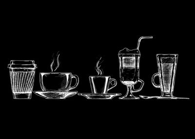 Ljuddämpande tavla - Coffee cups set