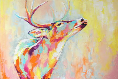 Ljuddämpande tavla - Watercolor painted colorful