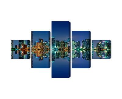 Ljuddämpande tavla - Panorama of miami by night