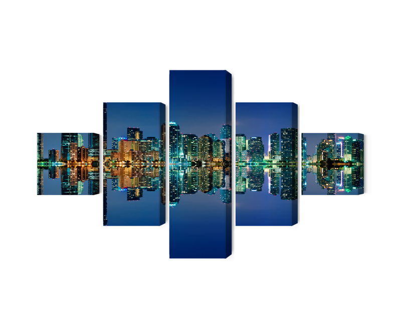 Ljuddämpande tavla - Panorama of miami by night