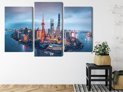 Ljuddämpande tavla - Shanghai panorama at night