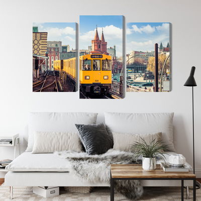 Ljuddämpande tavla - Yellow train in berlin