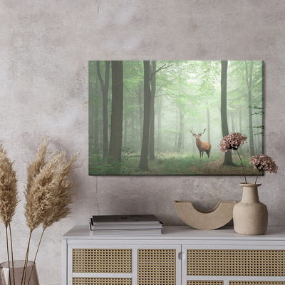 Ljuddämpande tavla - Deer in the misty forest
