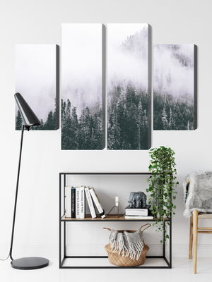Ljuddämpande tavla - A forest shrouded in fog