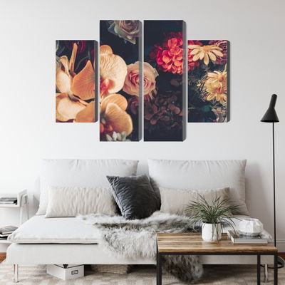 Ljuddämpande tavla - Multi-colored flowers