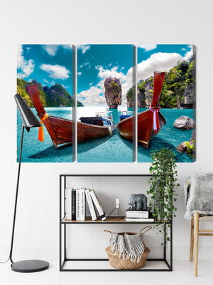 Ljuddämpande tavla - Boats at the andaman sea