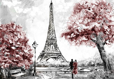 Ljuddämpande tavla - Romantic view in Paris