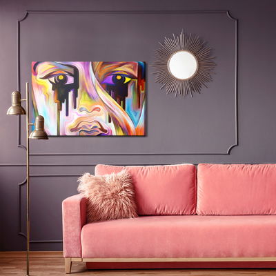 Ljuddämpande tavla - Abstract face close up