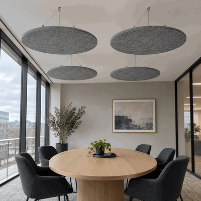 Ljudabsorbering till tak - PES circle ceiling