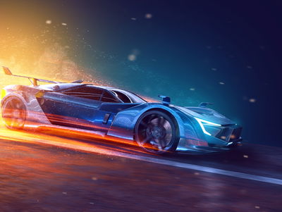 Ljuddämpande tavla - 3d futuristic sports car