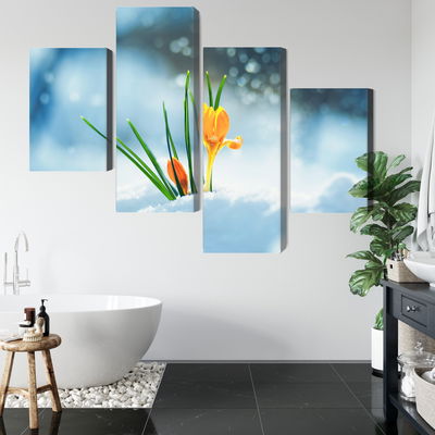 Ljuddämpande tavla - Yellow crocuses breaking