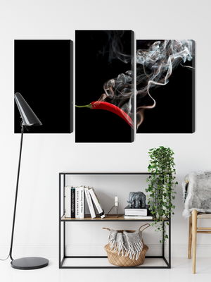 Ljuddämpande tavla - Red chili with smoke
