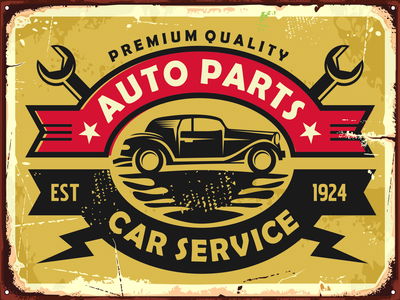 Ljuddämpande tavla - Vintage car service