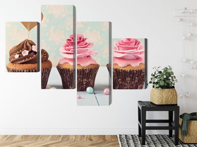 Ljuddämpande tavla - Cupcakes with cream