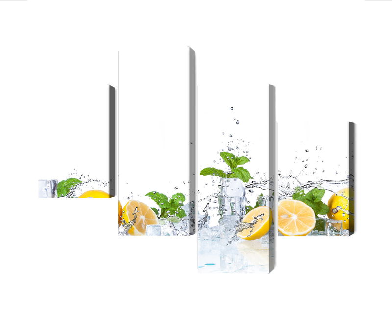 Ljuddämpande tavla - Mint leaves with lemons