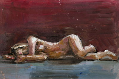 Ljuddämpande tavla - Woman painted with oil paints