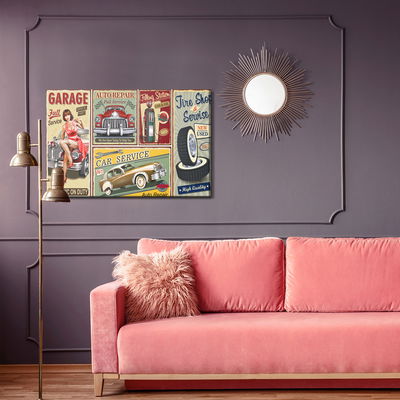 Ljuddämpande tavla - Collage of old plates