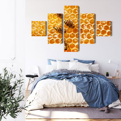 Ljuddämpande tavla - Bees on the honeycomb