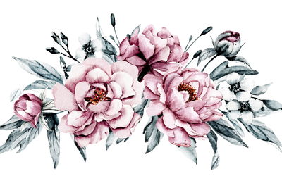Ljuddämpande tavla - Composition of peony flowers