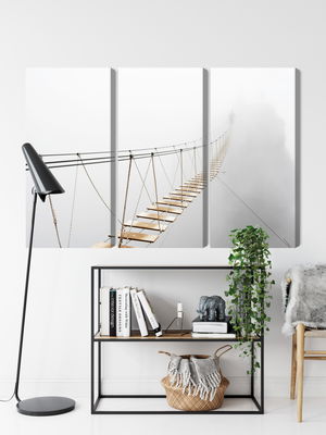 Ljuddämpande tavla - Hanging bridge in the fog