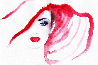 Ljuddämpande tavla - Portrait of a woman in a hat