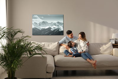 Ljuddämpande tavla - Black and white mountain