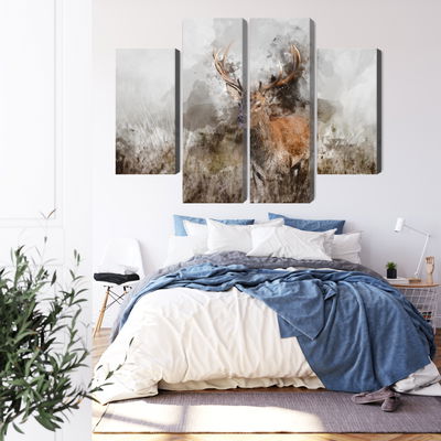 Ljuddämpande tavla - A deer painted with 3d