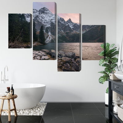 Ljuddämpande tavla - Lake and forest