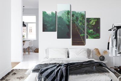 Ljuddämpande tavla - Rope bridge in the jungle 3d