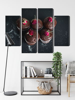 Ljuddämpande tavla - Chocolate muffins with roses