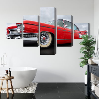 Ljuddämpande tavla - A red car from the 1950s