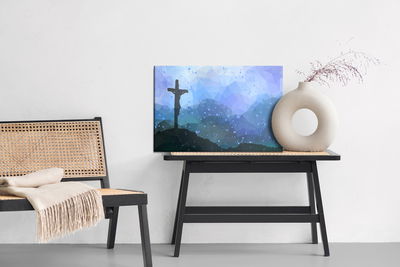 Ljuddämpande tavla - Easter scene with a cross