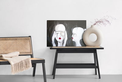 Ljuddämpande tavla - An abstract portrait of two