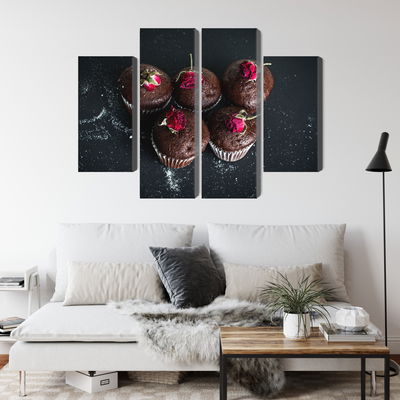 Ljuddämpande tavla - Chocolate muffins with roses