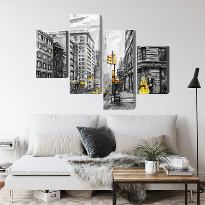 Ljuddämpande tavla - View of the street of new