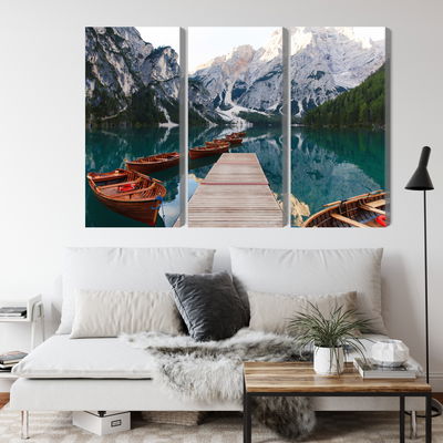 Ljuddämpande tavla - Lake braies in Italy