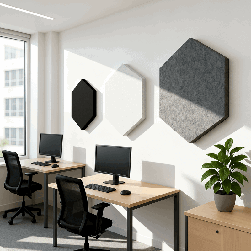 Ljudabsorbering till vägg - PES hexagon wall Ljudabsorbering till vägg - PES hexagon wall