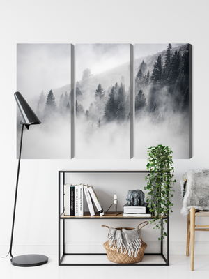 Ljuddämpande tavla - The forest is shrouded in fog