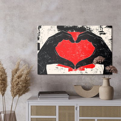 Ljuddämpande tavla - Hands arranged in a heart