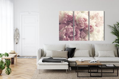Ljuddämpande tavla - Peonies in shades of pink