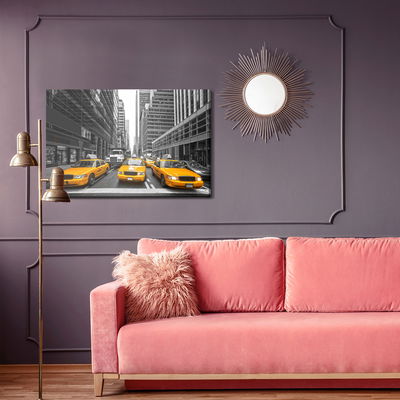 Ljuddämpande tavla - Yellow cabs in the center