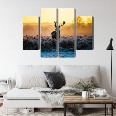 Ljuddämpande tavla - Deer in the rut in 3d