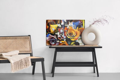 Ljuddämpande tavla - Flowers in a cubist style