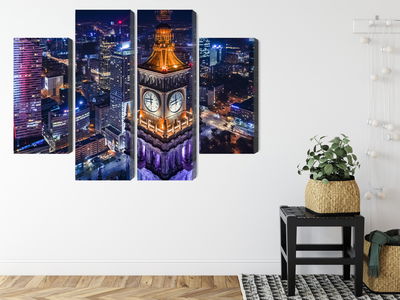 Ljuddämpande tavla - Warsaw panorama at night