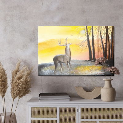 Ljuddämpande tavla - Landscape with a deer