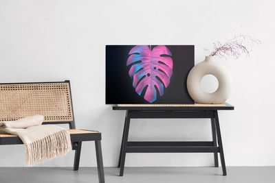 Ljuddämpande tavla - Colorful monstera leaf