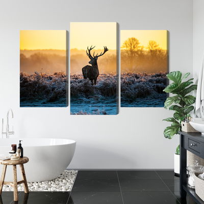 Ljuddämpande tavla - Deer in the rut in 3d